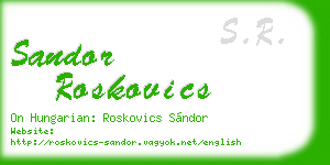 sandor roskovics business card