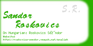 sandor roskovics business card